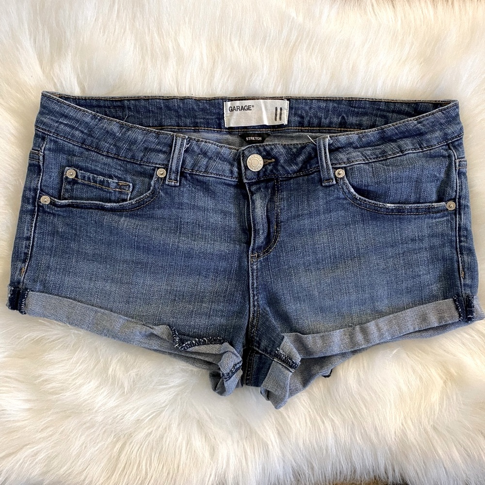 GARAGE Cuffed Hem Denim Shorts